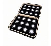 Hellery 24 Pezzi Scatola Porta Gemme Compatto, Nero, Esagonale | Espositore per Gemme con Coperchio, Grande Capacità, Cofanetto, Esposizione, Presentazione, Collezionisti