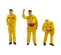 Hellery 3 Pezzi Miniature Figure Modellini Persone Resina Dipinte a Mano Scene per Allestimento Diorama Scenico Adatti a Modellismo E Miniatura, Giallo