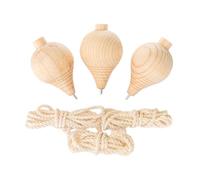 Hellery 3 Trottole Classiche in Legno, Ideali per Le Feste dei Bambini