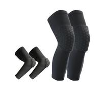 Hellery 4 Pezzi Ginocchiere con Imbottitura | Tessuto Traspirante in spandex, Set di Ginocchiere e Gomitiere, Antiscivolo, Gomitiere con Imbottitura, per Pallacanestro
