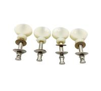 Hellery 4 Piroli per Ukulele, Ricambio per Ukulele, Facili Da Installare, Resistenti, per Riparazioni, Argento E Bianco