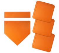 Hellery 5 Pezzi Set di Basi per Baseball Nel Baseball Gomma Portatili Set di Basi per Durevole Attrezzatura Sportiva Scuole, Arancione