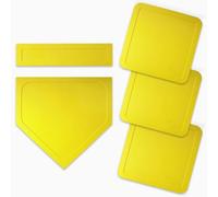 Hellery 5 Pezzi Set di Basi per Baseball Nel Baseball Gomma Portatili Set di Basi per Durevole Attrezzatura Sportiva Scuole, Giallo