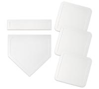 Hellery 5 Pezzi Set di Basi per Baseball Nel Baseball Gomma Portatili Set di Basi per Durevole Attrezzatura Sportiva Scuole, Bianco