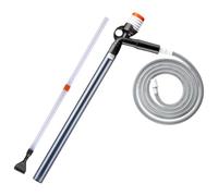 Hellery Aquarium Siphon Cleaner Pompa Sifone Manuale per Acquario Cambio Acqua Aspirarifiuti Lavaghiaia Controllo Flusso Tubo Trasparente 40cm Plastica