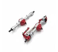 Hellery Assale Veicolo Assemblato Assale Anteriore Posteriore Gruppo Motrice RC Metallo E Acciaio CNC per D91 D96X MN98 MN99S Coppia Uniforme Controllo, Silver Red