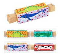Hellery Blocco Animali in Legno per Bambini Supporta Curiosità E creatività Aiuta Coordinamento Apprendimento Colori E Animali Adatto per Asilo Viaggio, Stile 4