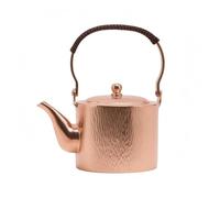 Hellery Bollitore in Rame Martellato Teiera Brocca Caraffa per Acqua con Beccuccio Direzionato E Pomolo Rotondo Artigianale per Preparazioni Quotidiane Del Tè, Rame, Colore Originale, 1100cc