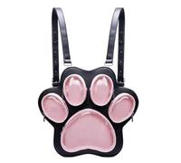 Hellery Borsa a Tracolla Donna Zainetto Donna Borsa Spalla Borsa PU con Vetrina con Cinque Finestre Impermeabile E Capiente Adatta per Convention Anime Tema Uscite Quotidiane, Nero+Rosa
