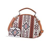 Hellery Borsa boho borse per le donne in tela da donna per ufficio pendolarismo, Bianco Beige