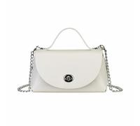 Hellery Borsa Donna Borsa a Spalla Borsa a Mano Tracolla con Catena in Pelle Pu con Finitura Testurizzata Chiusura a Girello Tasca Interna Adatta a Pendolarismo Shopping Appuntamenti, Bianco