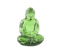 Hellery Buddha Cristallo Scultura Decorativa Figura Statua Oggetto Sacro con Lineamenti Scolpiti Capelli Ricci Veste Fluttuante E Struttura Stabile, Verde