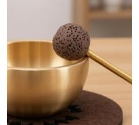Hellery Campana Cantata Mini Feltrino Marrone Campana con Battente Compatta Strumento Acustico per Rilassamento, Confezione Semplice
