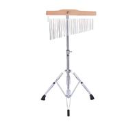 Hellery Campanello a Barra per Strumenti Musicali con Funzione di Percussione, Supporto Didattico, Supporto Regolabile, Carillon a Fila Singola per Principian, Argento, 25 Banconote