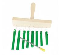 Hellery Carillon a Mano Materiali Non Tossici Carillon a 8 Barre Durevole Strumento a Percussione in Legno per Aula, Verde