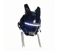Hellery Casco Mecha Alternativo Maschera | Moduli Laterali accesi, Maschera con Luce LED, per Servizi Fotografici, Festival, Cosplayer