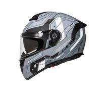 Hellery Casco Modulare con Mentoniera Sollevabile Doppia Visiera con Parasole Interno E Vetro Esterno Chiaro Scocca Antiurto in Pc Chiusura Rapida Facile da, Grigio Mecha, XXL