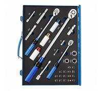 Hellery Chiave Dinamometrica Chiave a Cricchetto Chiave Regolabile Strumento Manuale in Acciaio Legato con Incisa di Facile Lettura E Testa Reversibile Adatta, Blue 88226 33-Pc SET