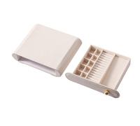 Hellery Cofanetto Portagioielli Moderno | Strutturato, Scatola Portagioie Francese a Due Livelli, Robusto, Portagioie Rettangolare con Coperchio a Cerniera, Bianco, Pelle