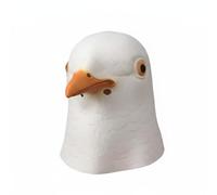 Hellery Copricapo Uccello Maschera Testa Pappagallo Costume Carnevale Lattice Uso Divertente Accessorio Respirante Adatto a Feste a Tema Spettacoli Travestimenti Social Media, Piccione Bianco