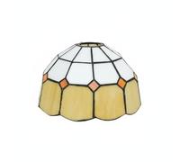 Hellery Coprilampada a Soffitto Vetro Colorato Lampada Paralume Diffusore Cupola Vetrata Compatibile con Lampade da Tavolo, Giallo Zenzero E Bianco, Tiffany