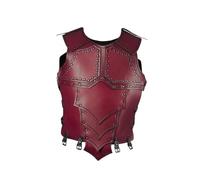 Hellery Corsetto Medievale, Corsetto da Cavaliere Steampunk con Dettagli a Rivetti, in Similpelle Regolabile, Adatto per Costumi, Rosso