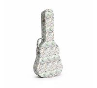 Hellery Custodia Chitarra Classica Custodia Rigida Valigetta Imbottita Borsa Strumento Musicale Compatibile con Trasporto a Mano, Custodia Per Chitarra In Tela Con Graffiti Verdi E Spallacci