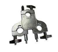 Hellery Drum Extension Clamp Staffa Estensione per Batteria Morsetto Multi Supporto Base Centrale Piatta Montaggio Tre Fori Fissaggio Sicuro in Lega di Zinco