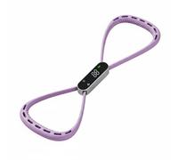 Hellery Fascia Elastica in Silicone Contapezzi Banda di Resistenza Corda da Cinghia per Stretching con Monitoraggio Ripetizioni E Manici Cavi Adatta per, Viola