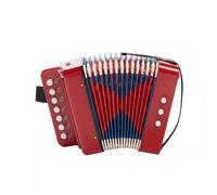 Hellery Fisarmonica per Bambini Strumento Musicale Giocattolo Educativo con Struttura Resistente E Tasti Facili Leggera Adatta per Scuola Apprendimento Famiglia Regalo, Rosso