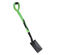 Hellery Giardino Pala Scavo Giardinaggio Pala Terriccio Attrezzo Esterno Acciaio al Manganese Spesso Manico Lungo con Impugnatura Ad Anello Adatta a, Manico Verde, Testa Quadrata Nera