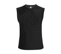 Hellery Gilet Protettivo per Il Petto da Basket per Bambini, Gilet a Compressione Ad Asciugatura Rapida, Maglia Protettiva per Allenamento di Rugby E Baseball, YL Nero