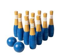 Hellery Gioco Del Bowling in Legno da Bambini Bowling in Legno Liscio Birilli per Genitori, Neonati, Asilo Nido, Grande