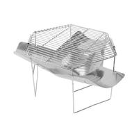Hellery Griglia da Campeggio Pieghevole Graticola Braciere Supporto Fuoco Base Portatile in Acciaio Inox con Area Cottura per Arrosti E Adatta a Campeggio, Griglia Di Lusso Per Falò