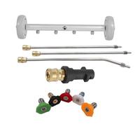 Hellery Idropulitrice Ad Alta Pressione, Detergente per Sottoscocca, Detergente per Superfici, Spazzola Ad Acqua da 16" per Lavaggio Auto E, Ruote Grigie