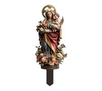 Hellery Insegna Religiosa Figura Acrilico Decorativa per Giardino con Motivo Sacro Resistente all’Acqua Facile da Installare Adatta a Decorazione Domestica, Madre E Figlio