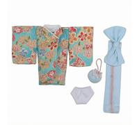 Hellery Kimono per Bambole Set Kimono Abito Tradizionale Obi Pouch Coordinato in Tessuto con Maniche Ampie Nastro Annodato E Biancheria Adatto per Esposizione Gioco Trasformazioni