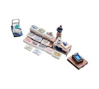 Hellery Kit Modello di Bancarella di in 1/64, Giocattolo di Simulazione di Casa delle Bambole, Figura Dipinta a Mano