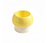 Hellery Mangiatoia per Uccelli Ciotola Piatto Abbeveratoio in Ceramica Resistente Compatta per Cibo E Acqua con Capacità 90ml Adatta per Uso Domestico Piccoli, Array, Giallo