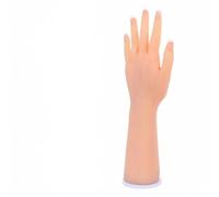 Hellery Mano Femminile Realistica in Silicone | Pieghevole, Riutilizzabile, Modello di Mano con Avambraccio e Base Rotonda, per Formazione Nail Art