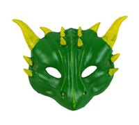 Hellery Maschera di Drago per Bambini Accessorio Travestimento Leggero con Dettagli Mistici E Superficie Liscia Morbida Adatta per Gioco di Ruolo E Festivita Carnevalesche, Verde