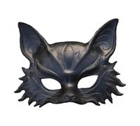 Hellery Maschera Halloween Accessorio Costume Carnevale Mascherina metà Viso Materiale PU Resistente Adatta per Feste Cosplay Decorazione, Nero