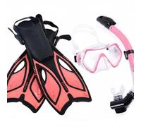 Hellery Maschera Subacquea con Attrezzatura Snorkeling Vetro Temperato Resistente Agli Urti Snorkel a Secco con Chiusura Automatica E Leggere Regolabili, Rosa, L