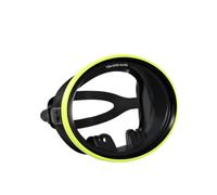 Hellery Maschera Subacquea con Lente in Vetro Temperato Anti-Appannamento Maschera Subacquea con Vetro Temperato Comoda per Subacquei, Immersione , Nero, Giallo Fluorescente