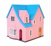 Hellery Miniatura Casa Espositiva Modello Villa Plastica Base Ebano Casa in Doppio Livello Dettagli Realistici Adatta a Scrivania Scaffali Collezioni