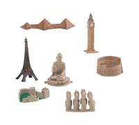 Hellery Modelli di Edifici di Riferimento Set di Architettura Viaggio in Tutto Modelli di Edifici per Progetti di Diorama Domestici Adulti, 7 Pezzi