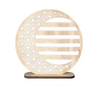 Hellery Organizzatore per Orecchini, Organizzatore per Gioielli, Porta Orecchini Rotondo a 5 Ripiani, Regalo per Ragazze, Colore Legno Chiaro