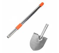 Hellery Pala Pieghevole Acciaio Inox Spessa Pala Emergenza Auto Robusta Attrezzo da Esterno per Automobilisti, Pala A Punta In Acciaio Inossidabile Extra Spessa Con Asta Telescopica Da 1,1 Metri
