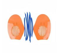 Hellery Paletta Nuoto Allenamento Bracciata Pagaia Mano Accessorio Piscina con Design Idrodinamico E Cinghie Silicone Regolabili Struttura Antiurto Adatta per , Arancione