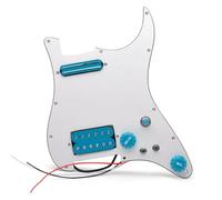 Hellery Pannello Pickup Musica Pickguard Assemblato con Alnico 5 Potenziometri B500k A500k Interruttori Split Indipendenti Fori E Viti Pronti Adatto a Chitarra Elettrica Studio, Blu Cielo